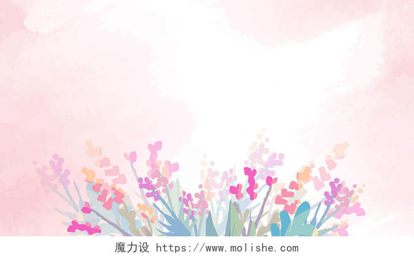 小清新背景粉色背景粉色蓝色小清新自然植物花朵花卉背景